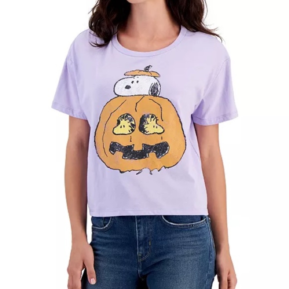 Snoopy peanuts Charlie Brown cropped tee Halloween